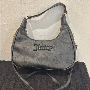 Juicy Couture Black Monogram Shoulder Bag- Missing Zipper to close the bag